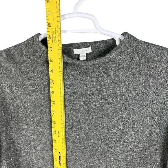 J Jill Pure Jill Women M Relaxed Fit Dark Gray Long-Sleeve Cotton Top Crew Neck - Picture 6 of 12